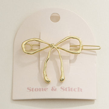 Metallic Bow Hair Clip